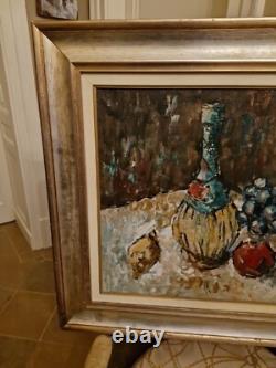 Old Painting Oil on Canvas Framed and Signed Still Life