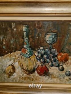 Old Painting Oil on Canvas Framed and Signed Still Life