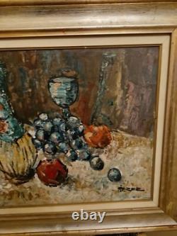 Old Painting Oil on Canvas Framed and Signed Still Life