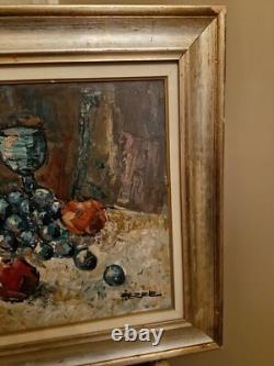 Old Painting Oil on Canvas Framed and Signed Still Life