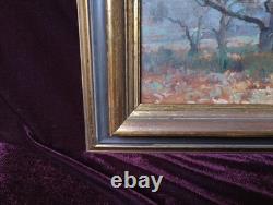 Old Painting, Oil on Canvas, French Barbizon School, Gilded Wood Frame, 19th Century