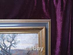 Old Painting, Oil on Canvas, French Barbizon School, Gilded Wood Frame, 19th Century