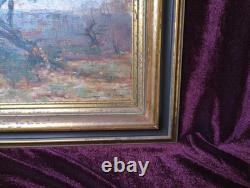 Old Painting, Oil on Canvas, French Barbizon School, Gilded Wood Frame, 19th Century