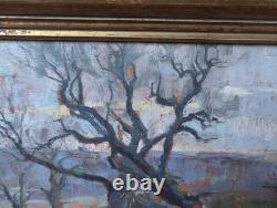 Old Painting, Oil on Canvas, French Barbizon School, Gilded Wood Frame, 19th Century