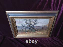 Old Painting, Oil on Canvas, French Barbizon School, Gilded Wood Frame, 19th Century