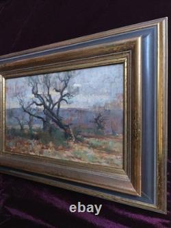 Old Painting, Oil on Canvas, French Barbizon School, Gilded Wood Frame, 19th Century