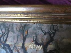 Old Painting, Oil on Canvas, French Barbizon School, Gilded Wood Frame, 19th Century