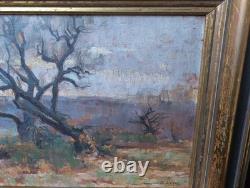 Old Painting, Oil on Canvas, French Barbizon School, Gilded Wood Frame, 19th Century