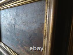 Old Painting, Oil on Canvas, French Barbizon School, Gilded Wood Frame, 19th Century