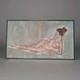 Old Painting Oil On Canvas Genre Scene Woman Framed Signed
