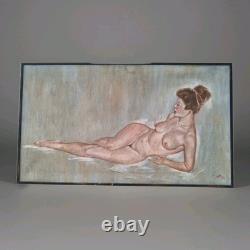Old Painting Oil on Canvas Genre Scene Woman Framed Signed