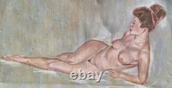 Old Painting Oil on Canvas Genre Scene Woman Framed Signed