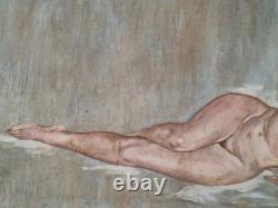 Old Painting Oil on Canvas Genre Scene Woman Framed Signed