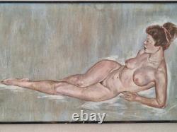 Old Painting Oil on Canvas Genre Scene Woman Framed Signed