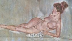 Old Painting Oil on Canvas Genre Scene Woman Framed Signed