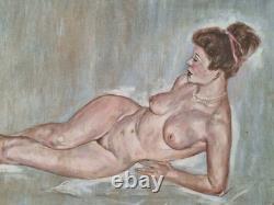 Old Painting Oil on Canvas Genre Scene Woman Framed Signed