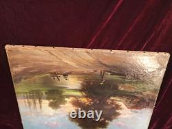 Old Painting Oil on Canvas HST Barbizon School Romantic Countryside 19th Century