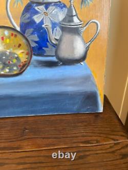 Old Painting Oil on Canvas J. B Maurice VECKER 1896-1998 Queen Marguerite 84