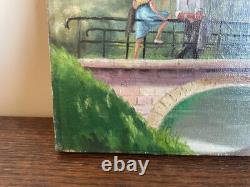 Old Painting Oil on Canvas J. B Maurice VECKER (1899-1988) Landscape