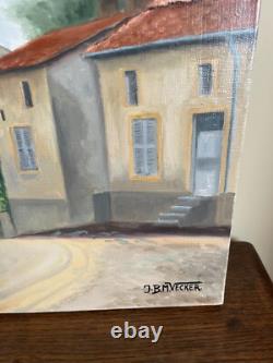 Old Painting Oil on Canvas J. B. Maurice VECKER (1899-1988) St. Sulpice Church