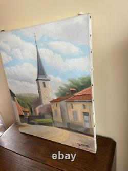 Old Painting Oil on Canvas J. B. Maurice VECKER (1899-1988) St. Sulpice Church