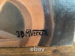 Old Painting Oil on Canvas J. B Maurice VECKER (1899-1988) Still Life