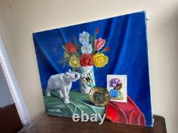 Old Painting Oil on Canvas J. B Maurice VECKER (1899-1988) Still Life