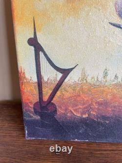 Old Painting Oil on Canvas J Dupont (20th century) The Autumn Carnival