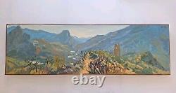 Old Painting Oil on Canvas Landscape Nature Trees, Framed Corsica