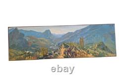 Old Painting Oil on Canvas Landscape Nature Trees, Framed Corsica