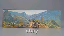 Old Painting Oil on Canvas Landscape Nature Trees, Framed Corsica