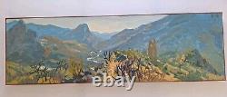 Old Painting Oil on Canvas Landscape Nature Trees, Framed Corsica