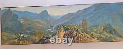Old Painting Oil on Canvas Landscape Nature Trees, Framed Corsica