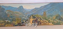 Old Painting Oil on Canvas Landscape Nature Trees, Framed Corsica