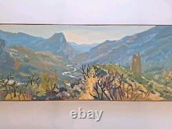 Old Painting Oil on Canvas Landscape Nature Trees, Framed Corsica