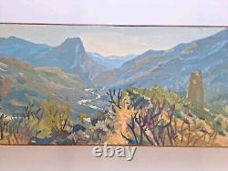 Old Painting Oil on Canvas Landscape Nature Trees, Framed Corsica