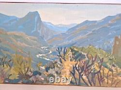 Old Painting Oil on Canvas Landscape Nature Trees, Framed Corsica