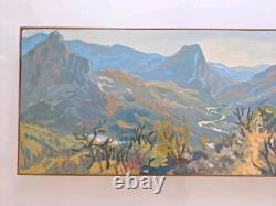 Old Painting Oil on Canvas Landscape Nature Trees, Framed Corsica