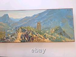 Old Painting Oil on Canvas Landscape Nature Trees, Framed Corsica