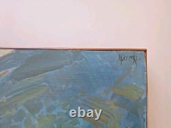 Old Painting Oil on Canvas Landscape Nature Trees, Framed Corsica