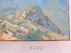 Old Painting Oil on Canvas Landscape Nature Trees, Framed Corsica