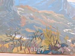 Old Painting Oil on Canvas Landscape Nature Trees, Framed Corsica
