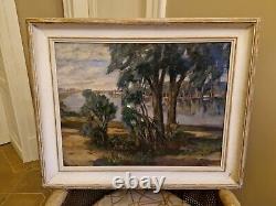 Old Painting Oil on Canvas Landscape Signed PERRIN