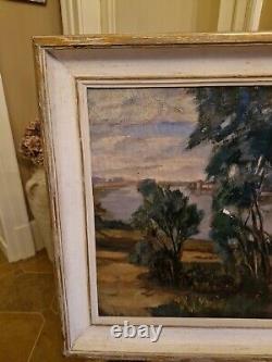 Old Painting Oil on Canvas Landscape Signed PERRIN