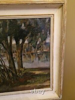 Old Painting Oil on Canvas Landscape Signed PERRIN