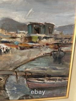 Old Painting Oil on Canvas Landscape by Giovanni Prassi (Naples 1945) Painting