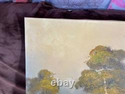 Old Painting Oil on Canvas M Schneider (early 20th century) Cabin in the Woods