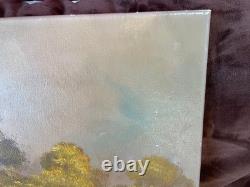 Old Painting Oil on Canvas M Schneider (early 20th century) Cabin in the Woods