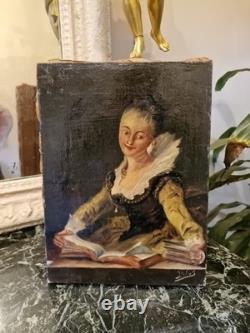 Old Painting, Oil on Canvas Portrait of a Woman