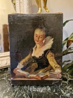Old Painting, Oil on Canvas Portrait of a Woman